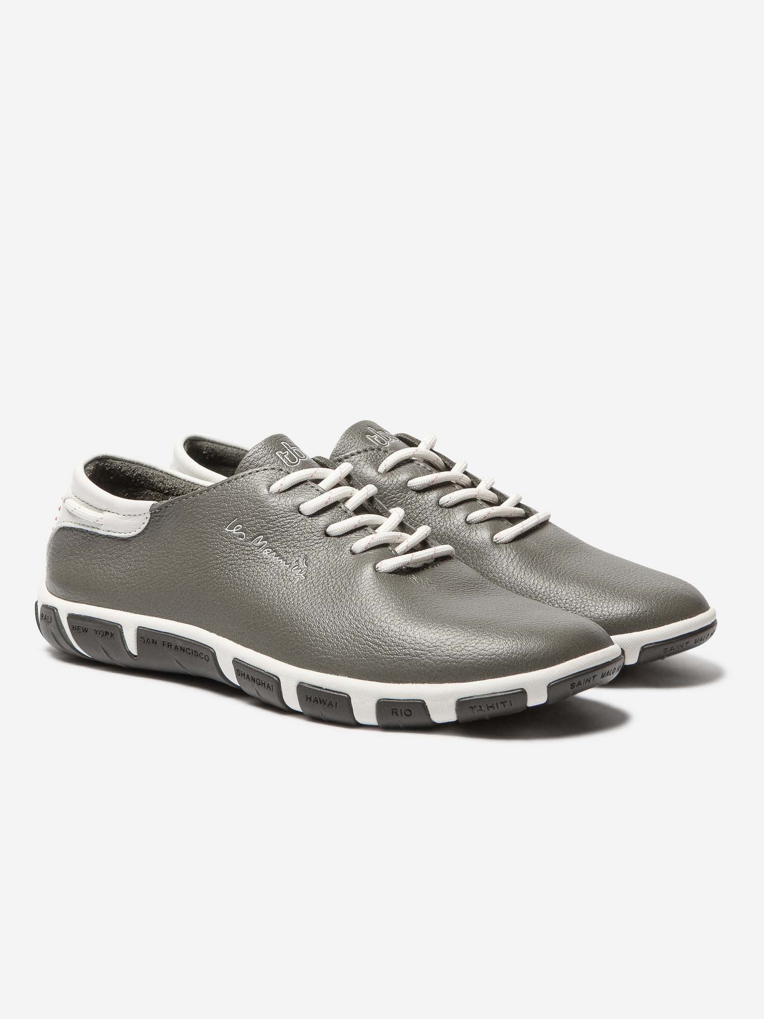 Tennis Femme Confort Cuir Kaki