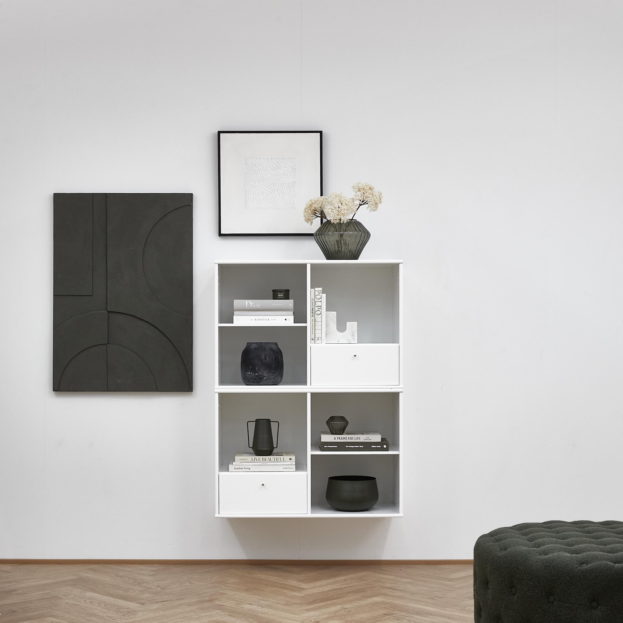 Mistral classic Reol med 2 moduler og 2 skuffer hvid