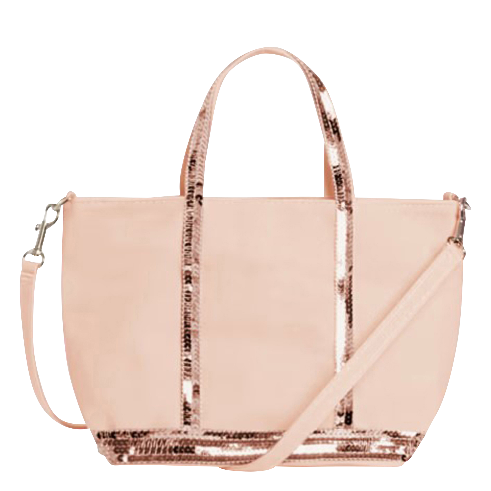 Mini cabas XS à sequins en toile de coton | Rose