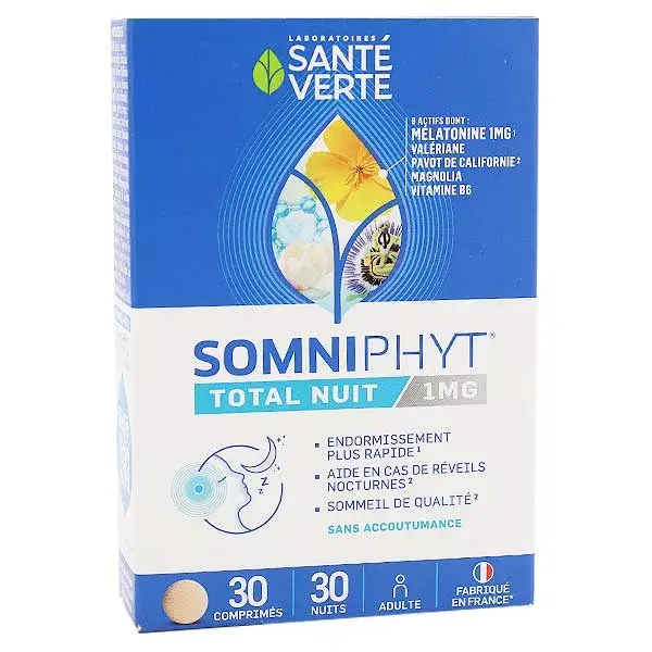 Santé Verte Somniphyt Noite Total Melatonina 1mg 30 comprimidos