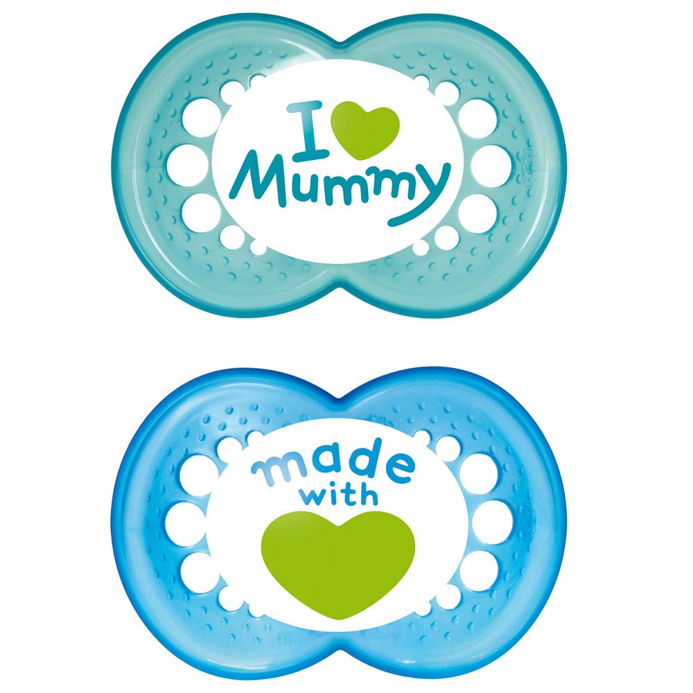 MAM Original Pure Silikonschnuller 6-16 Monate, Mummy blau