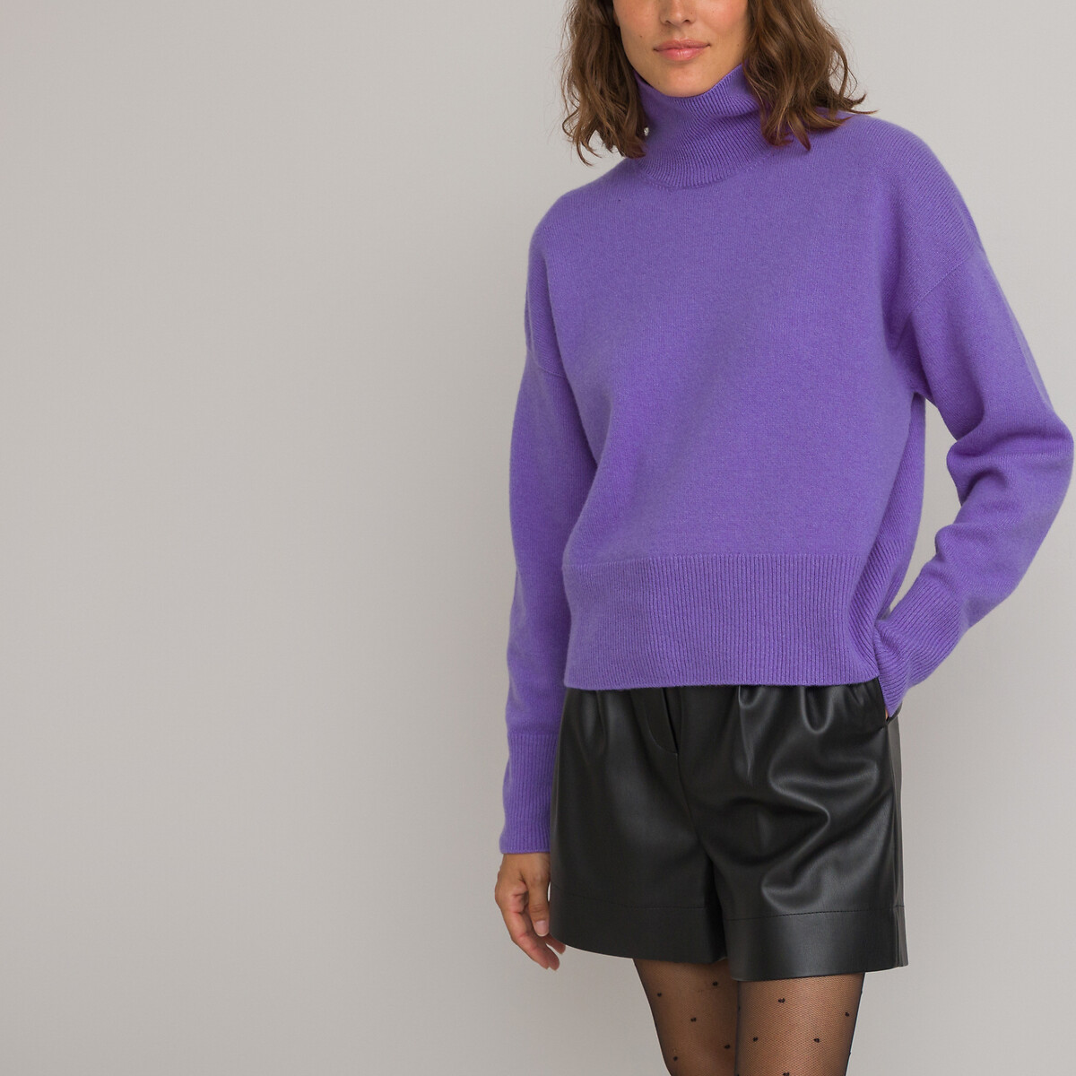 COLEÇÃO LA REDOUTE<br>Shorts com pregas em imitação de couro
