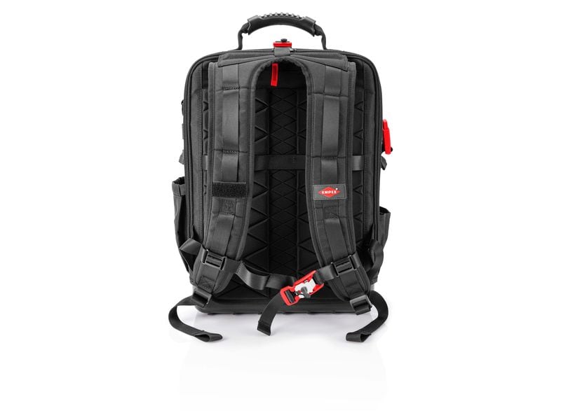 Knipex Werkzeugrucksack Modular X18, leer Werkzeugrucksack mit komplett aufklappbarer Vorder- und Rückseite
