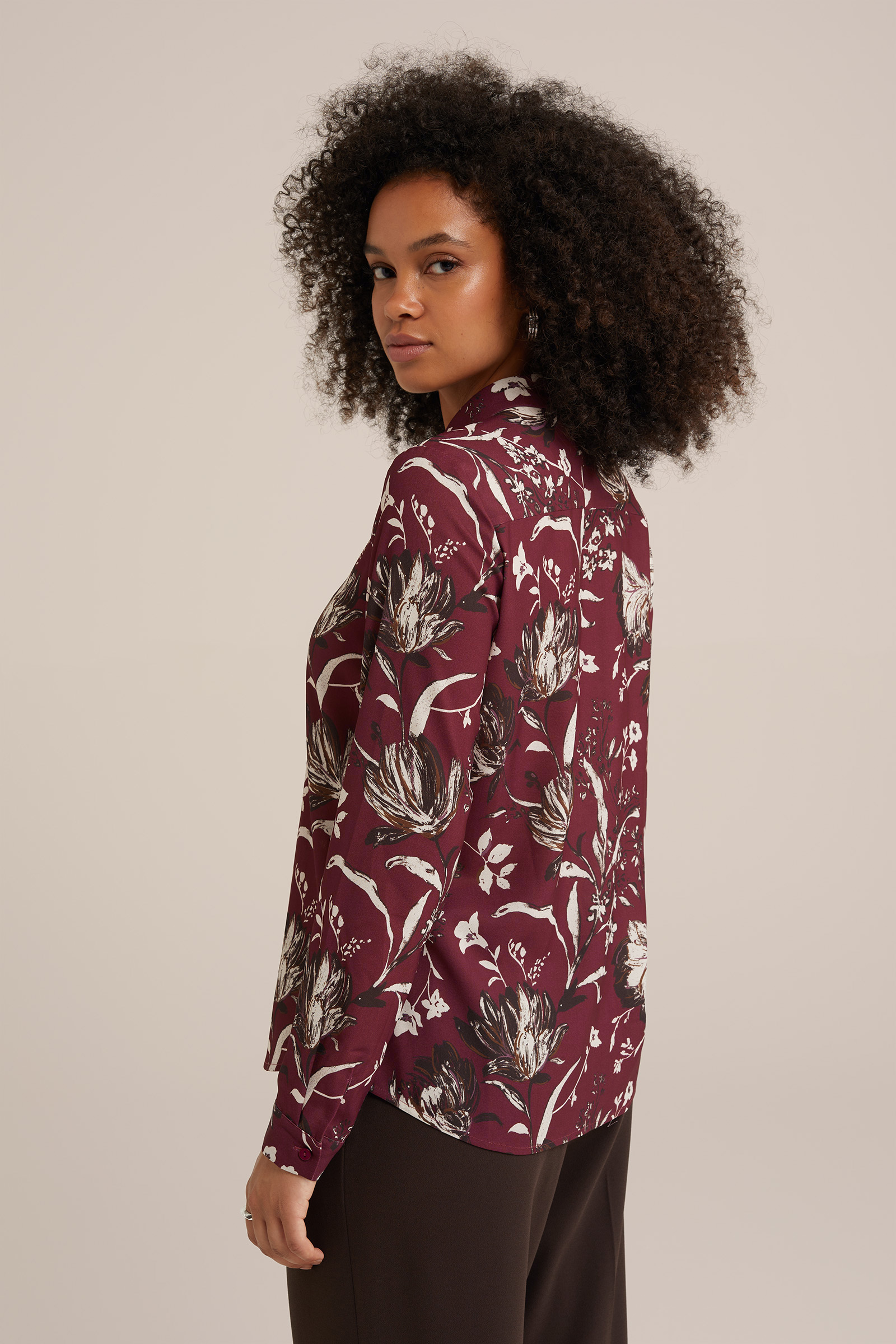 blouse met fijne structuur WE Fashion Saffraan rood