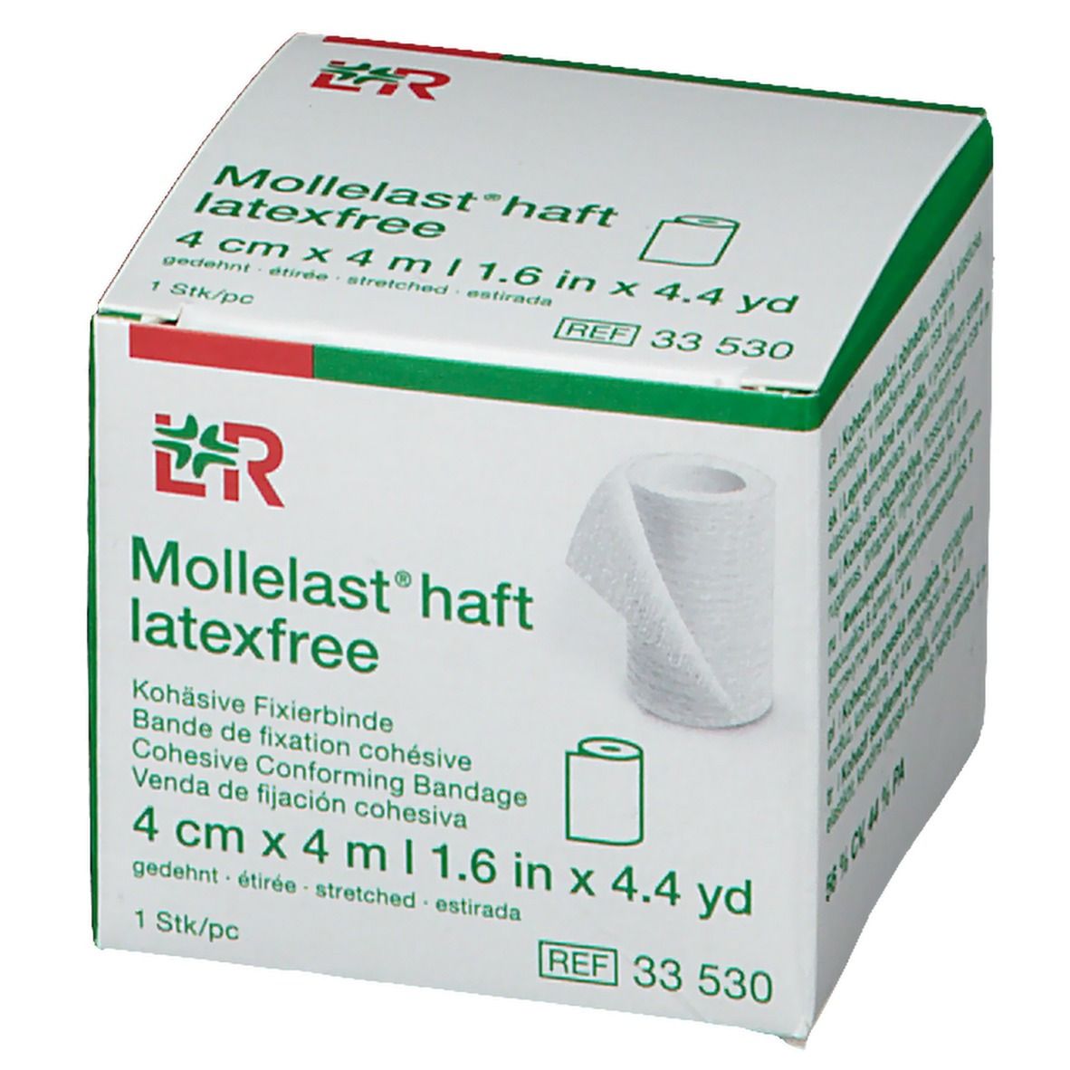 Mollelast® haft 4 cm x 4 m weiß