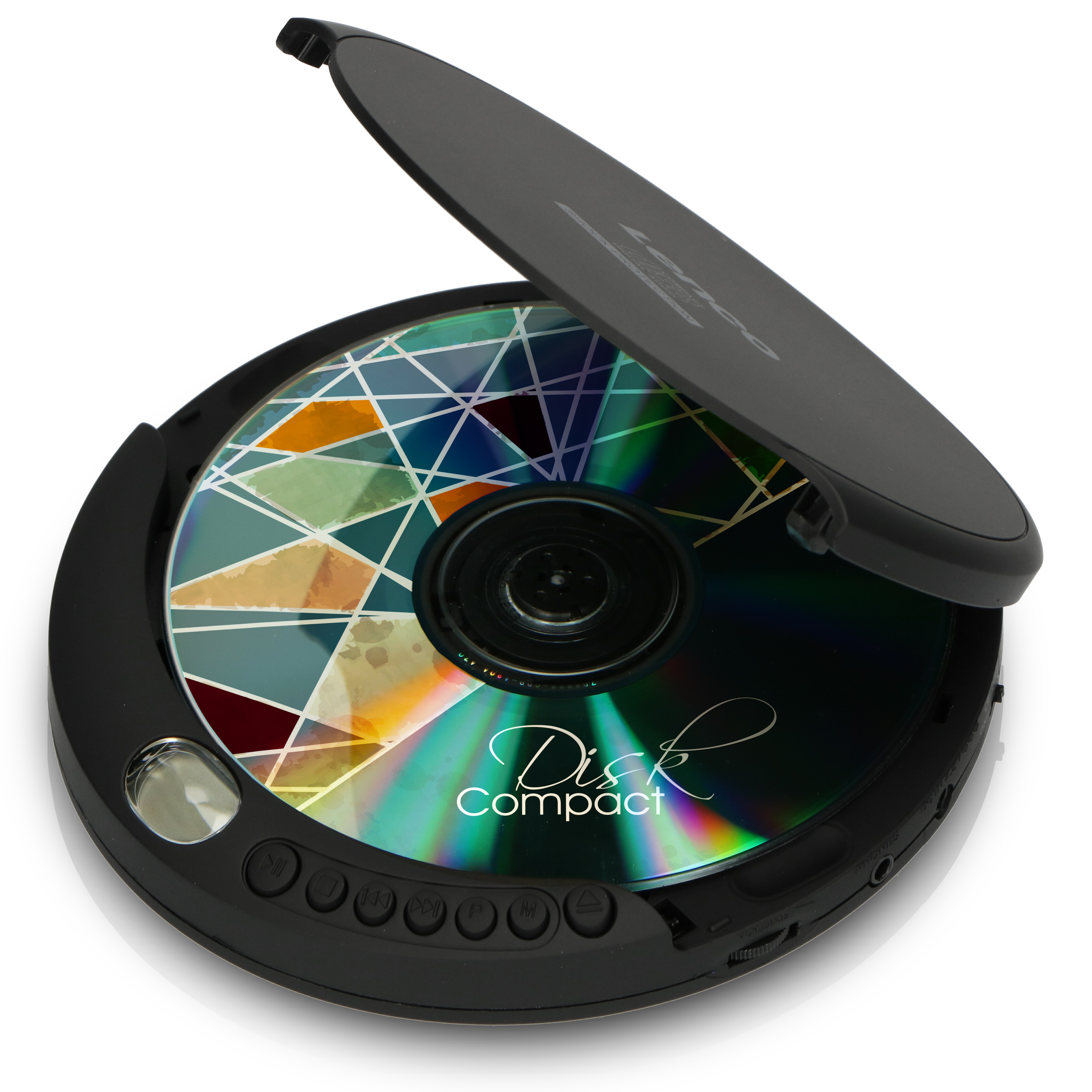 Lenco CD-200 - Tragbarer CD-Player mit Anti-Schock - Hörbuchfunktion - Akku-Aufladefunktion - Schwarz