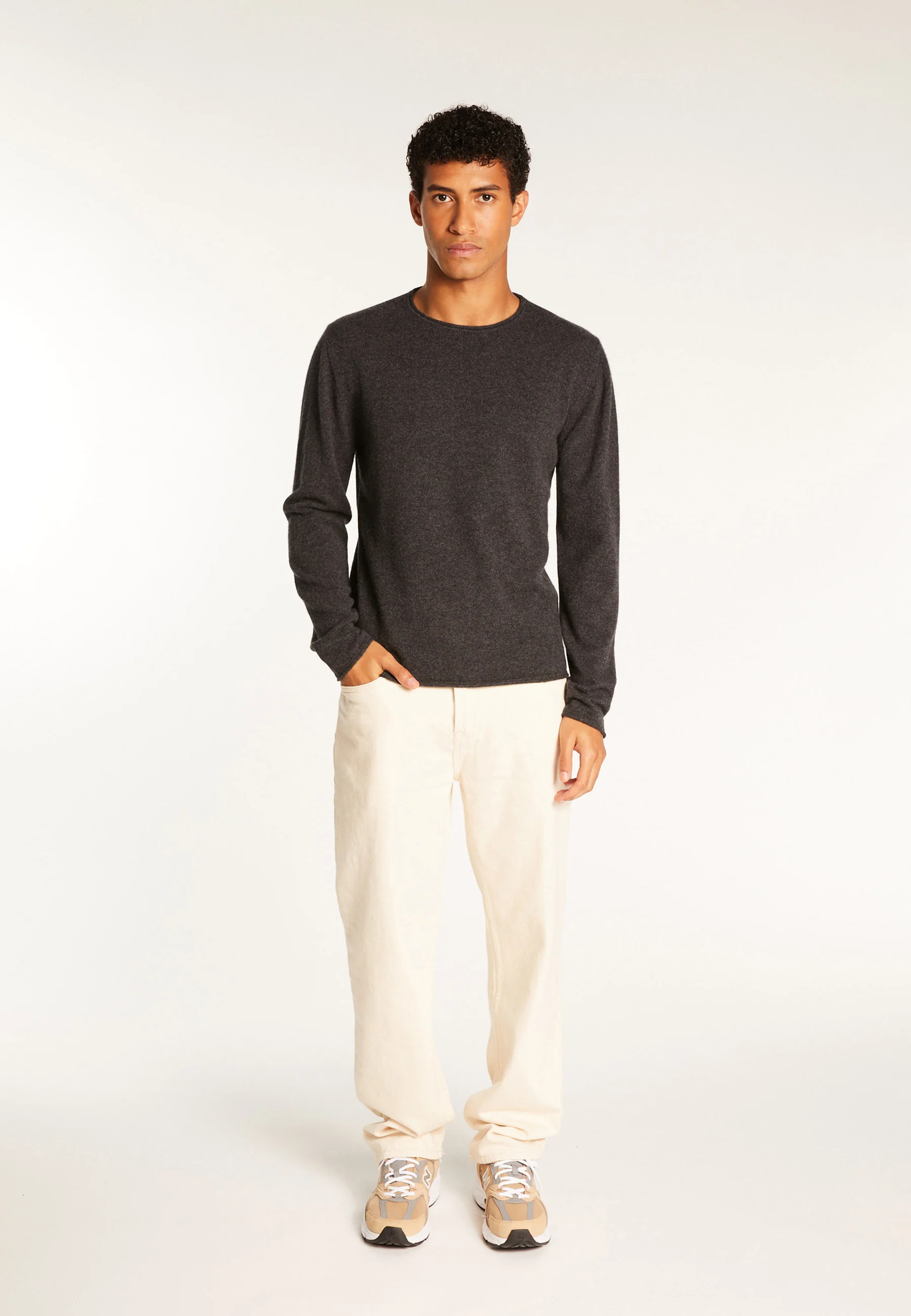 ERNESTOAH24 - Pull cachemire col rond | Gris