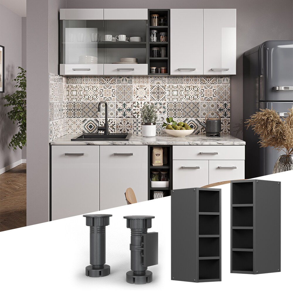 Vicco Regalhängeschrank Küchenschrank Küchenzeile R-Line 20 cm Anthrazit Fächer