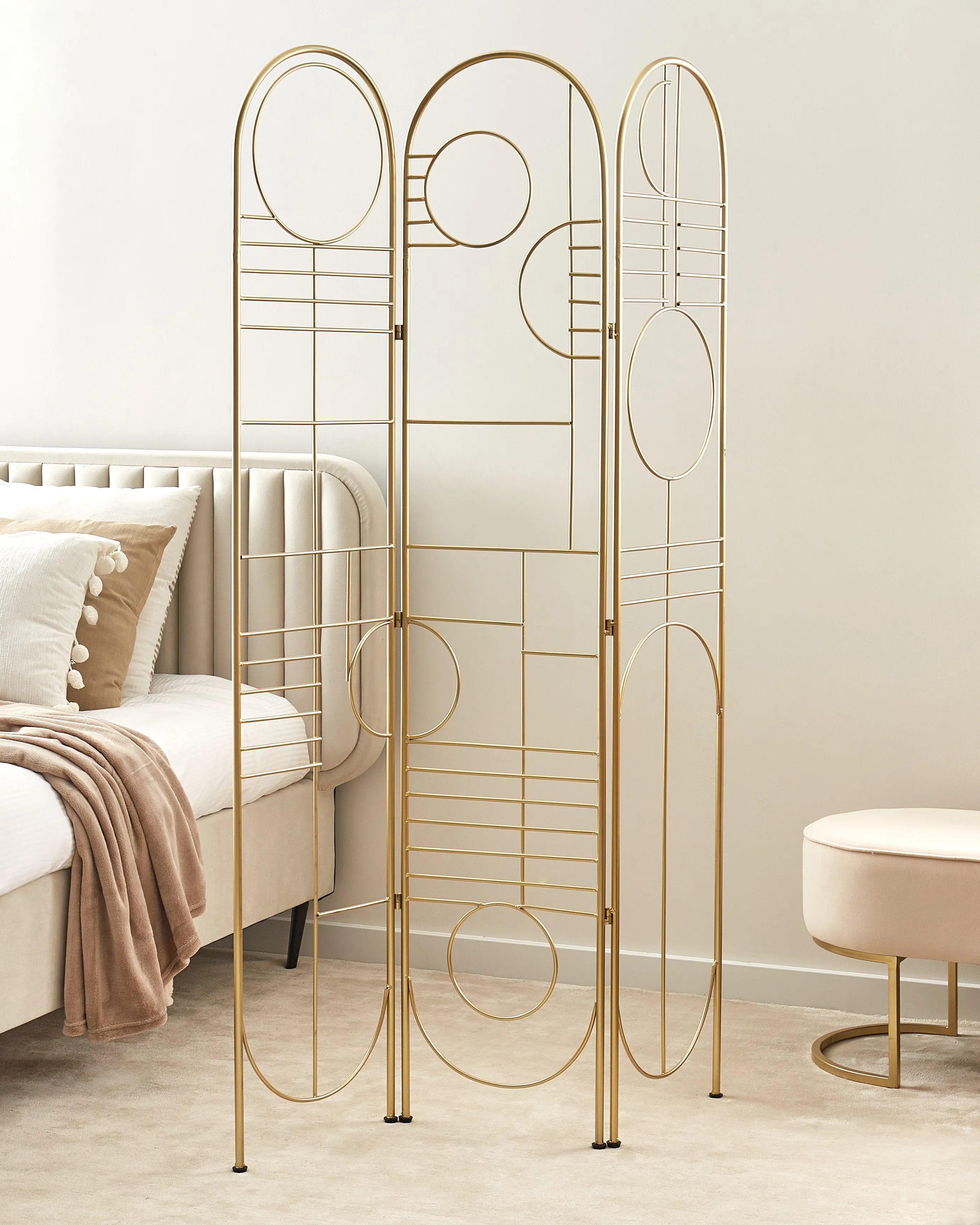 Roomdivider met 3 panelen TURANIA Goud 100 cm 170 cm