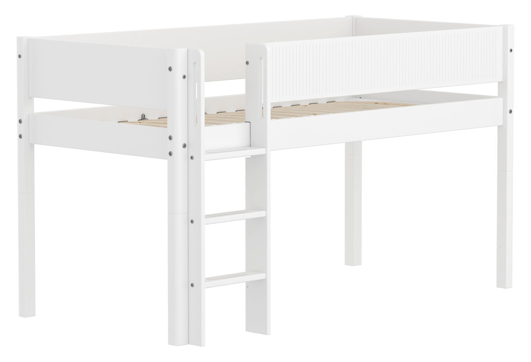 Flexa WHITE Halbhochbett - Weiss / B: 109.0 cm x T: 210.0 cm x H: 184.0 cm