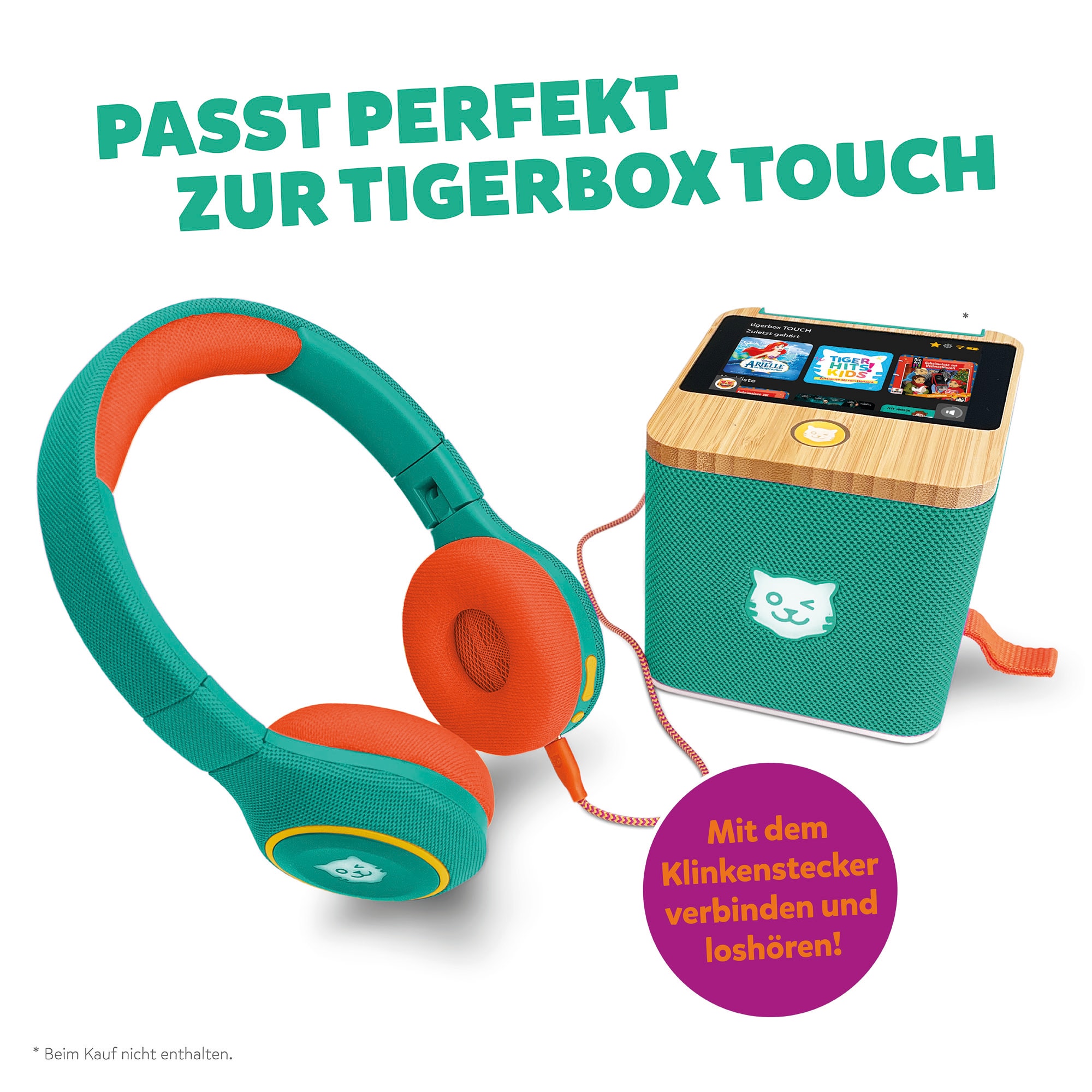 tigerbuddies Bluetooth Kinderkopfho¨rer gru¨n/orange