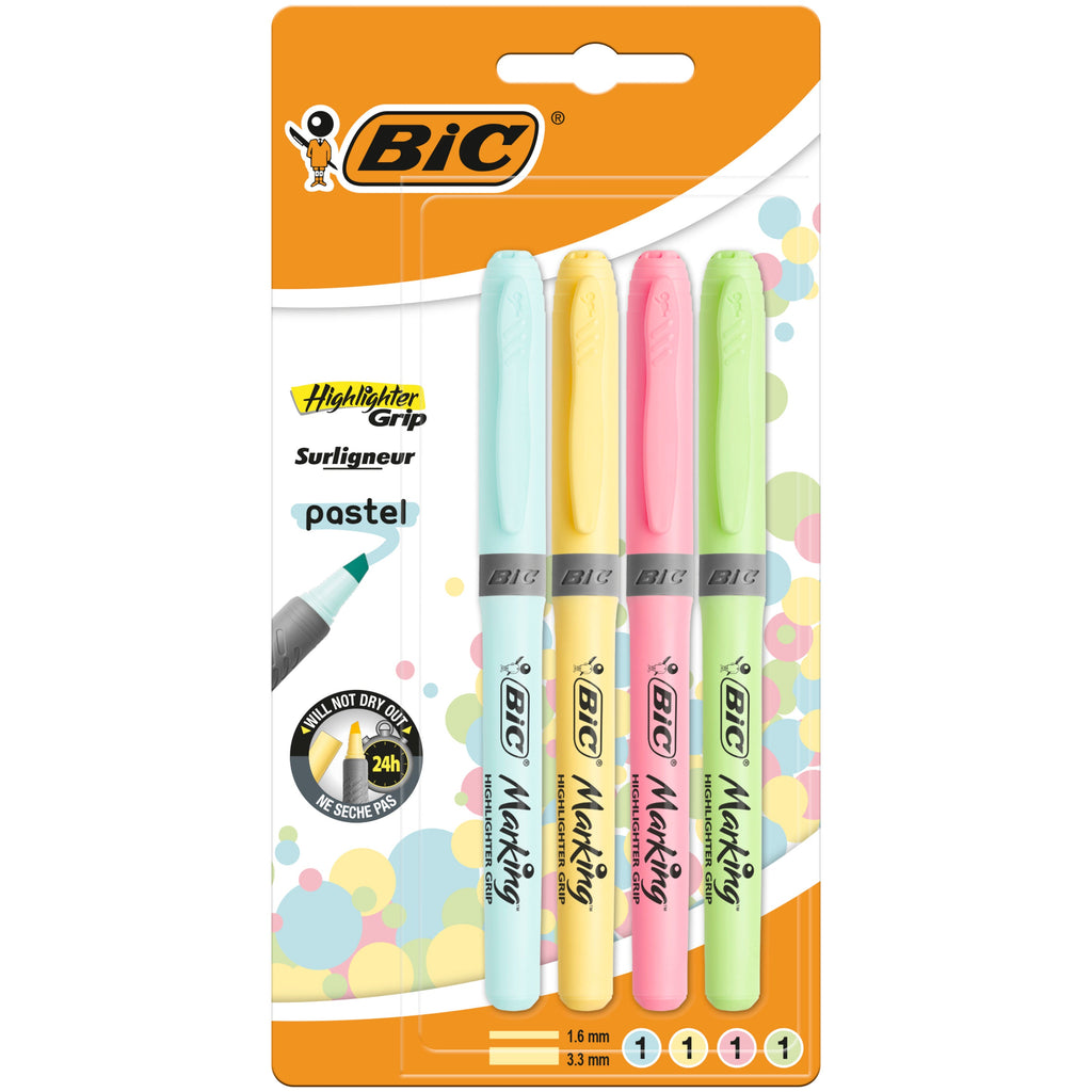 Marcadores Grip Pastel 4 unidades Bic
