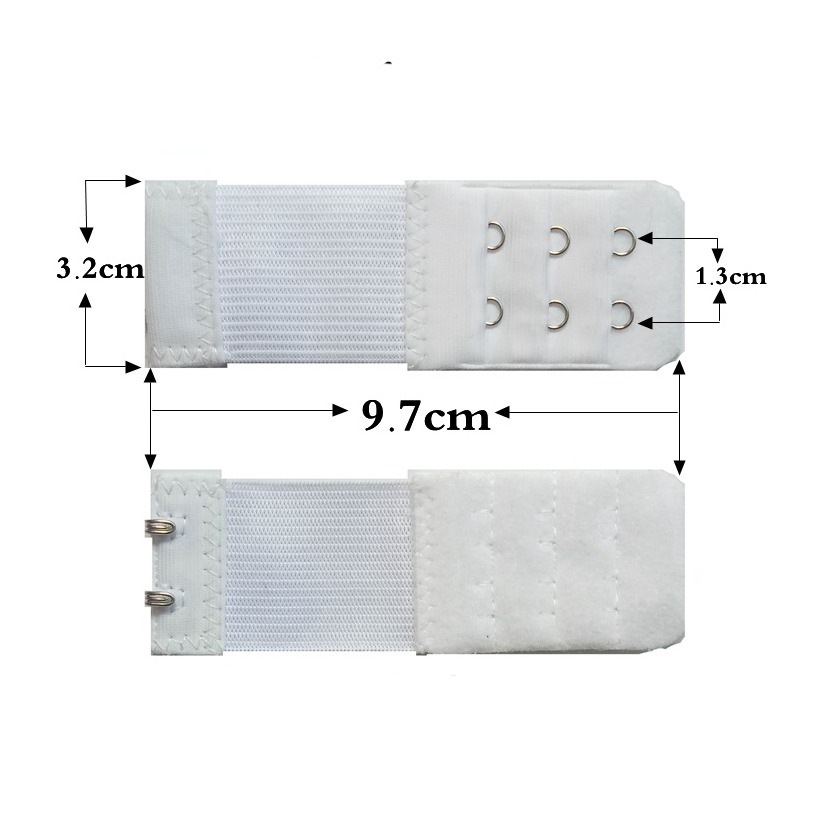 (6er Set) BH Verlängerung Erweiterung mit 2 / 3 Haken Verschluss - Weiss