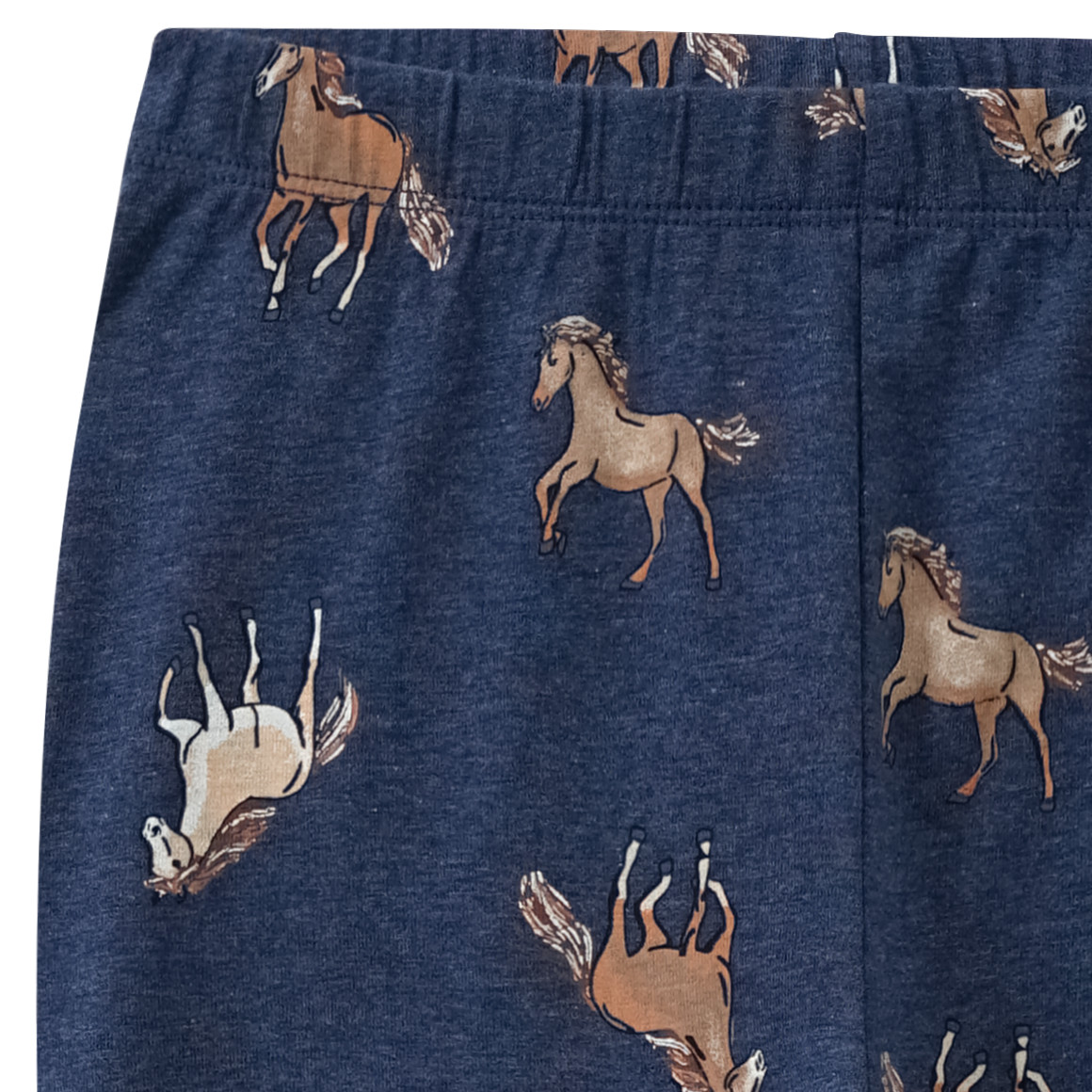 Yigga Mädchen Leggings mit Pferde-Print dunkelblau