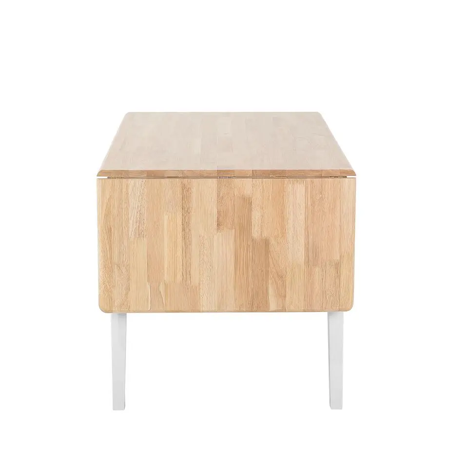 LOUISIANA - Eettafel - Wit - 75 x 120/160 cm - Rubberhout