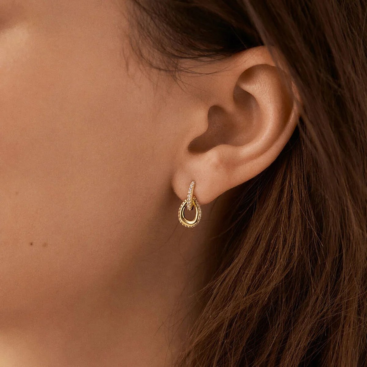 Boucles d'oreilles Agatha Gemini dorées