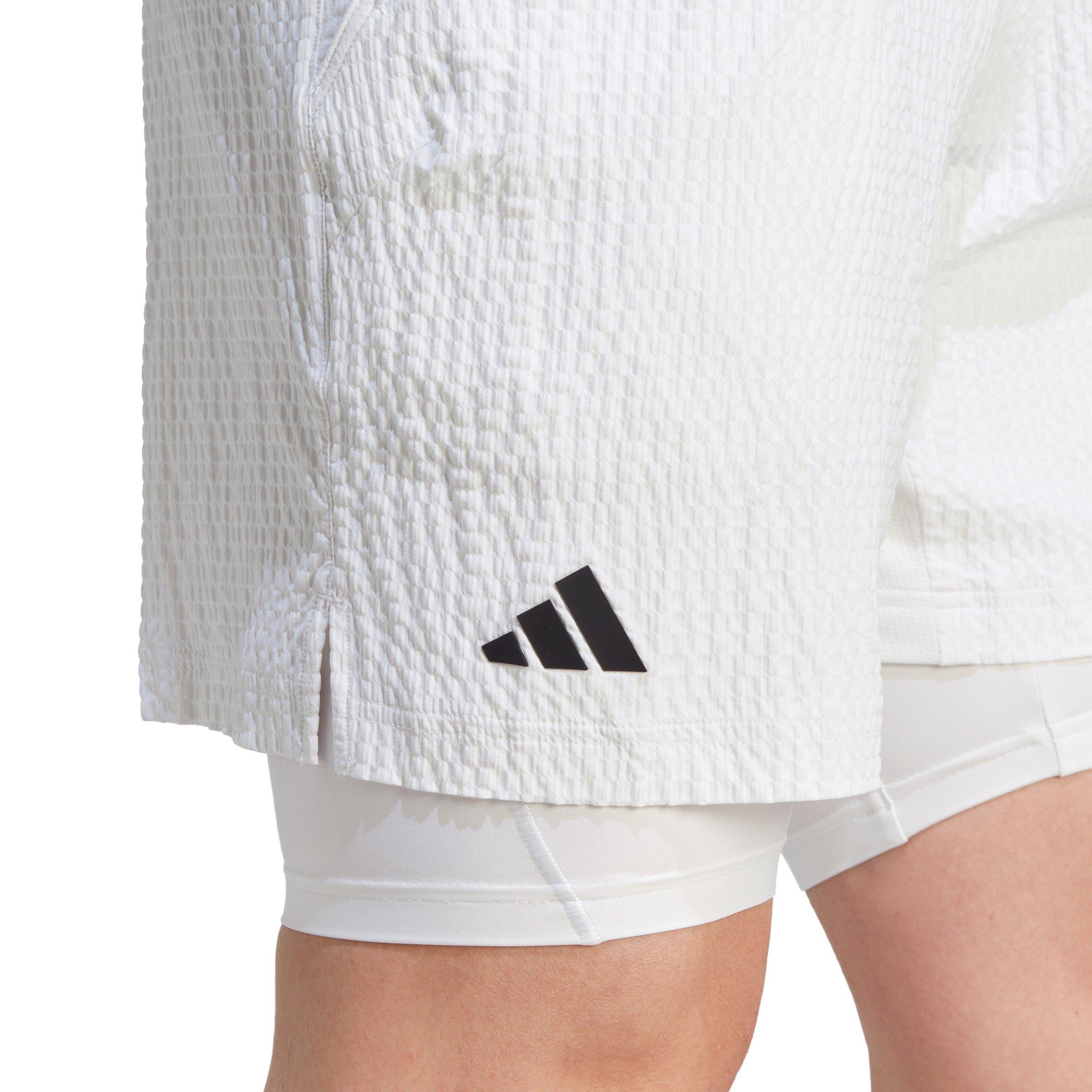adidas Pro Two in One Seersucker Tennis Shorts Mens