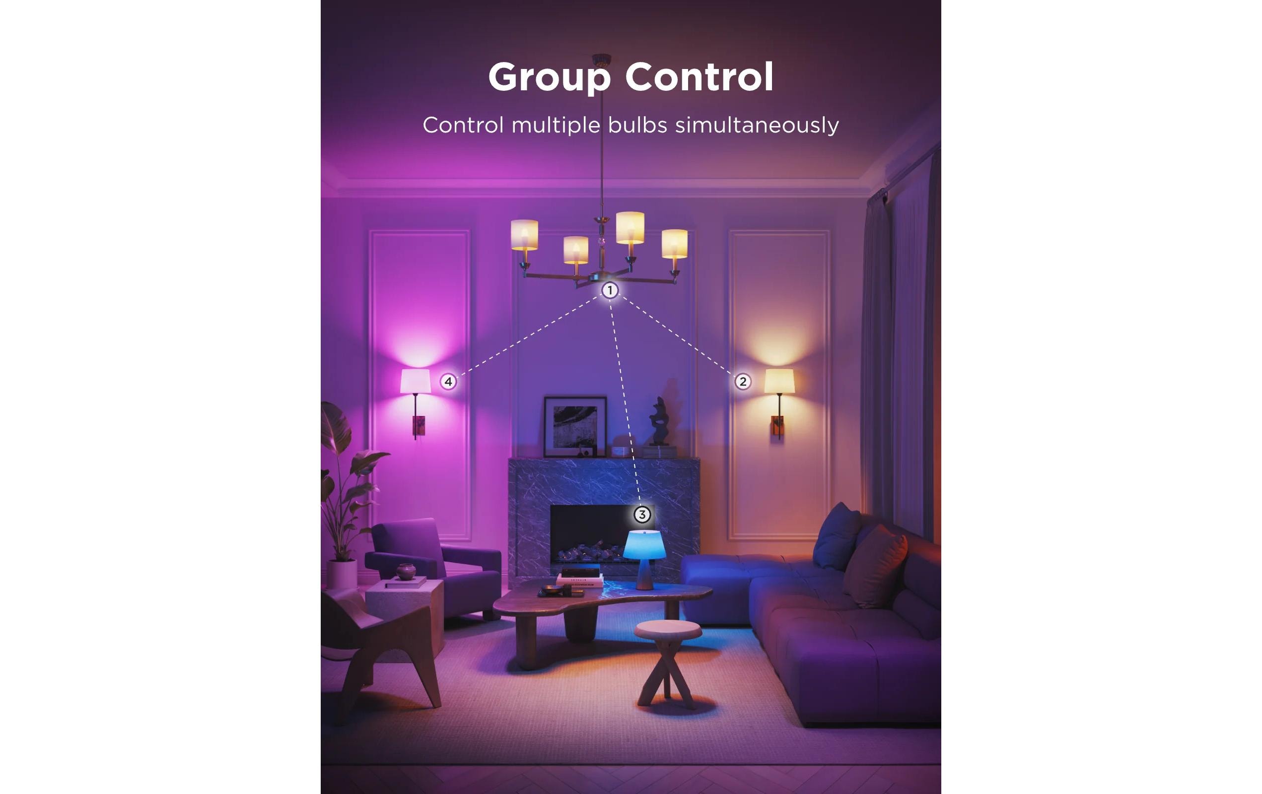 Smart Light Bulb E14, RGBWW, CRI>80, Wifi, BTDimmbare LED-Glühbirnen