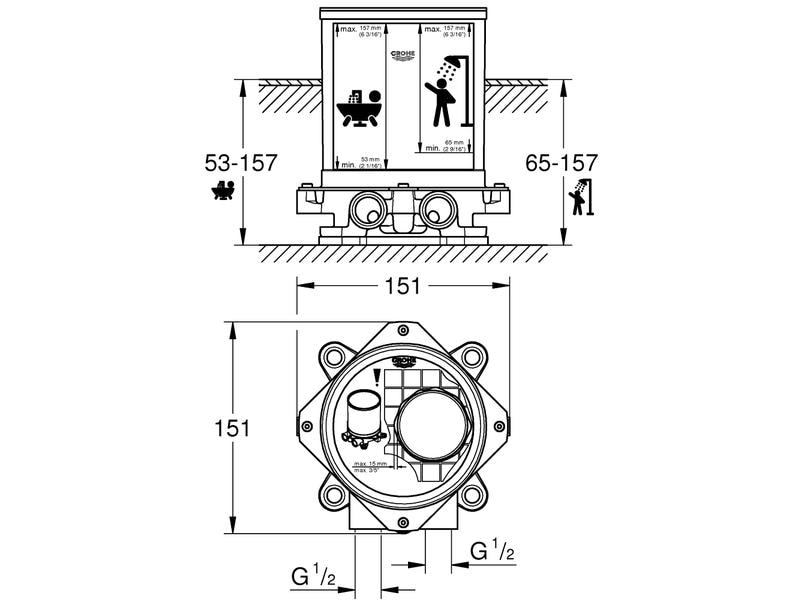 GROHE Montagezubehör 1/2