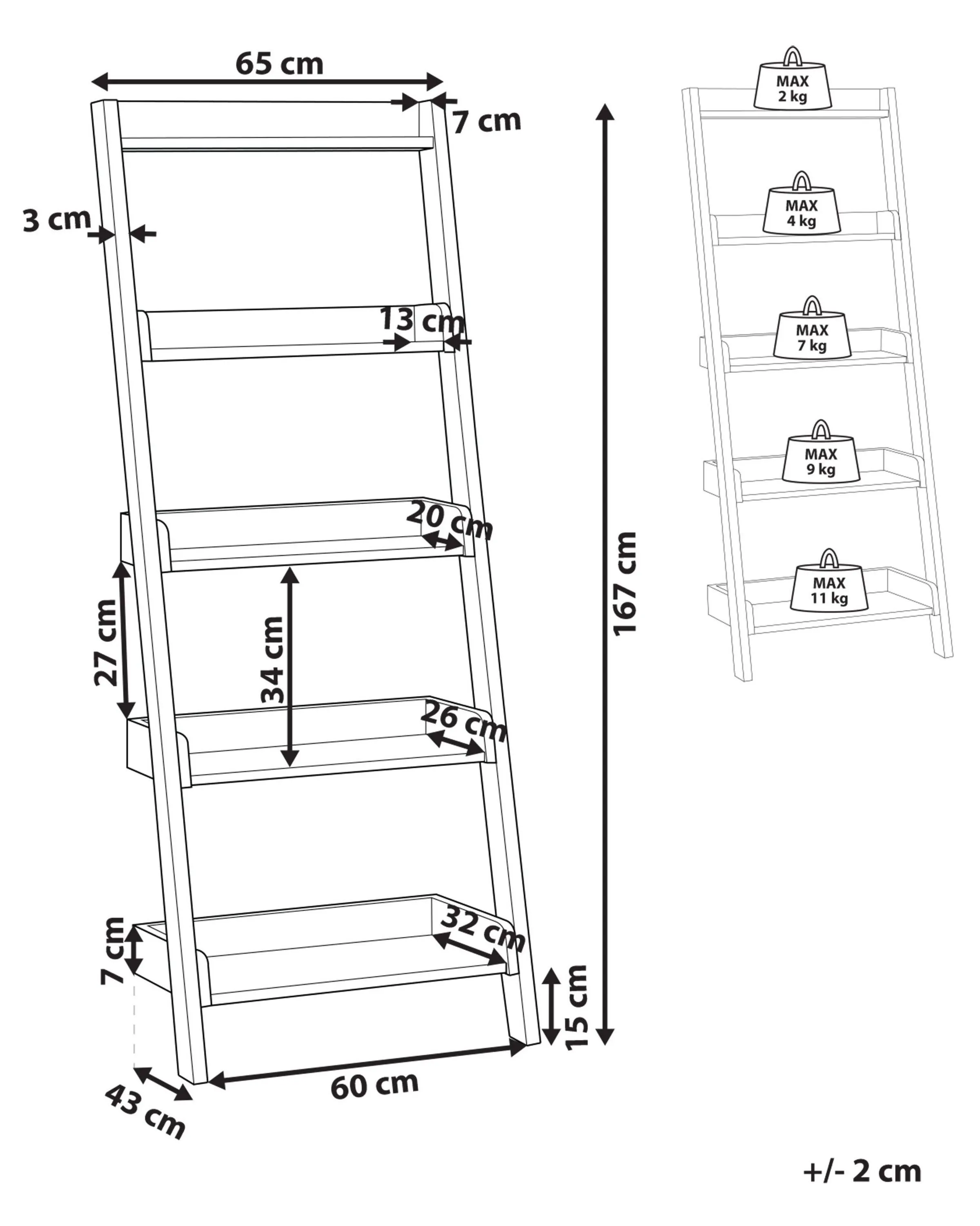 Opbergkast met 5 planken MOBILE TRIO 167 cm Donkerbruin