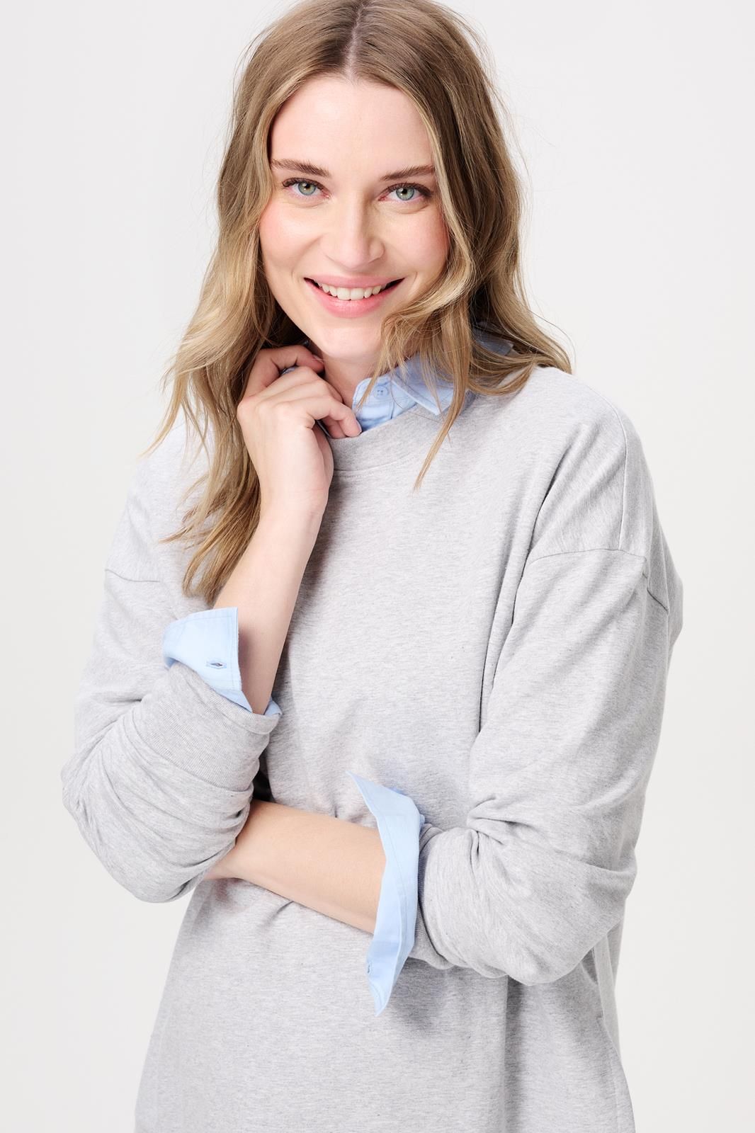 Noppies Maternity Trui met voedingsfunctie Pepe - Grey Melange