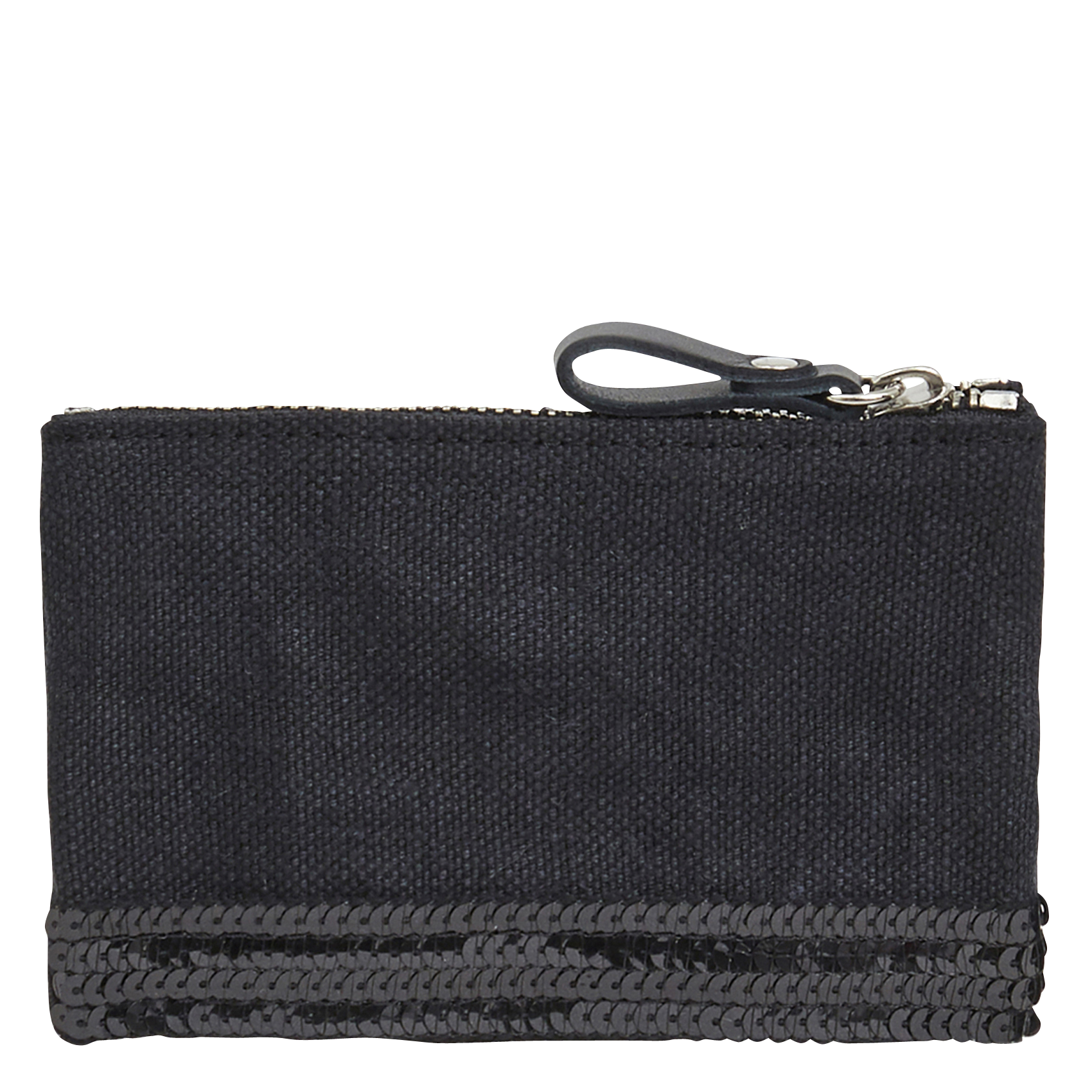 Trousse en lin et sequins | Noir