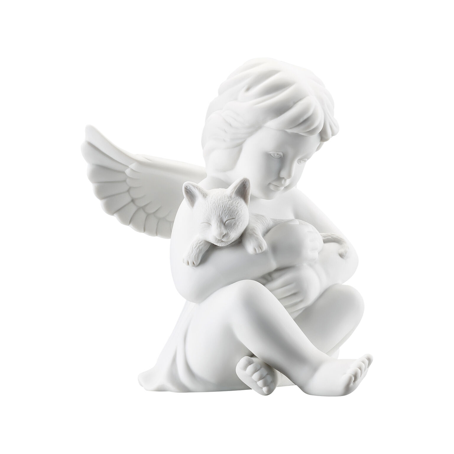 Angels Weiss matt Engel mit Katze