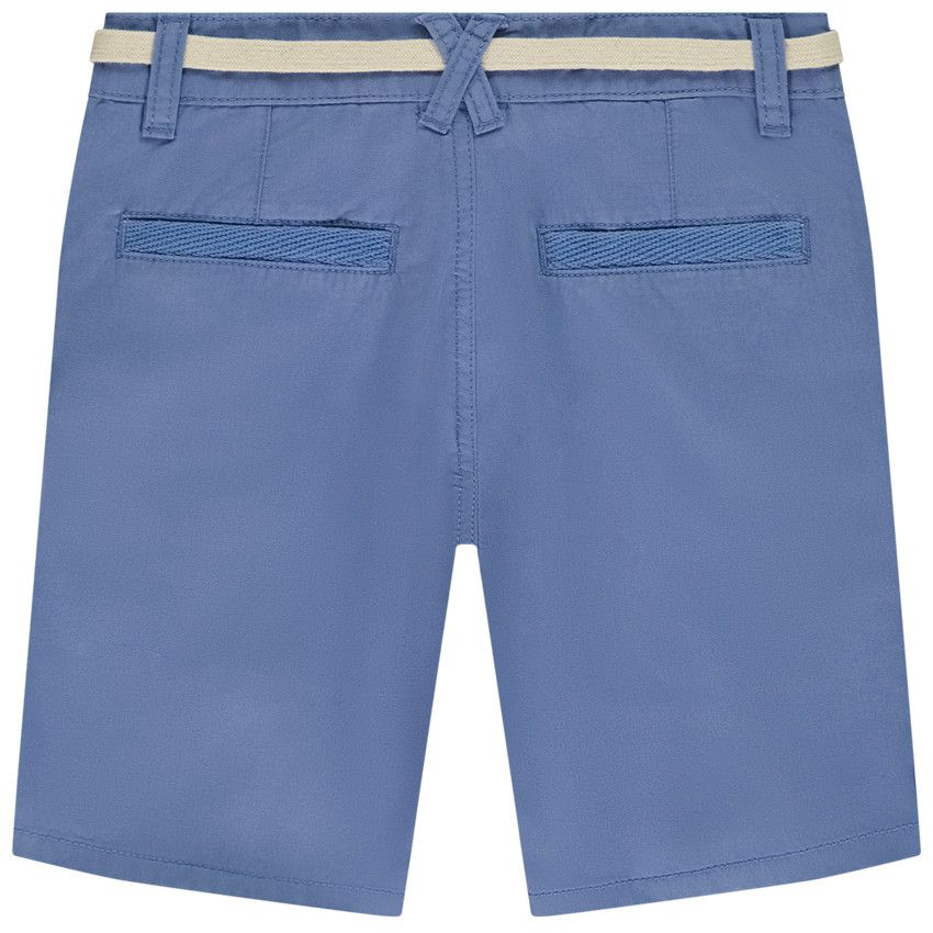 Bermuda ceinturé en twill pour garçon - Bleu moyen