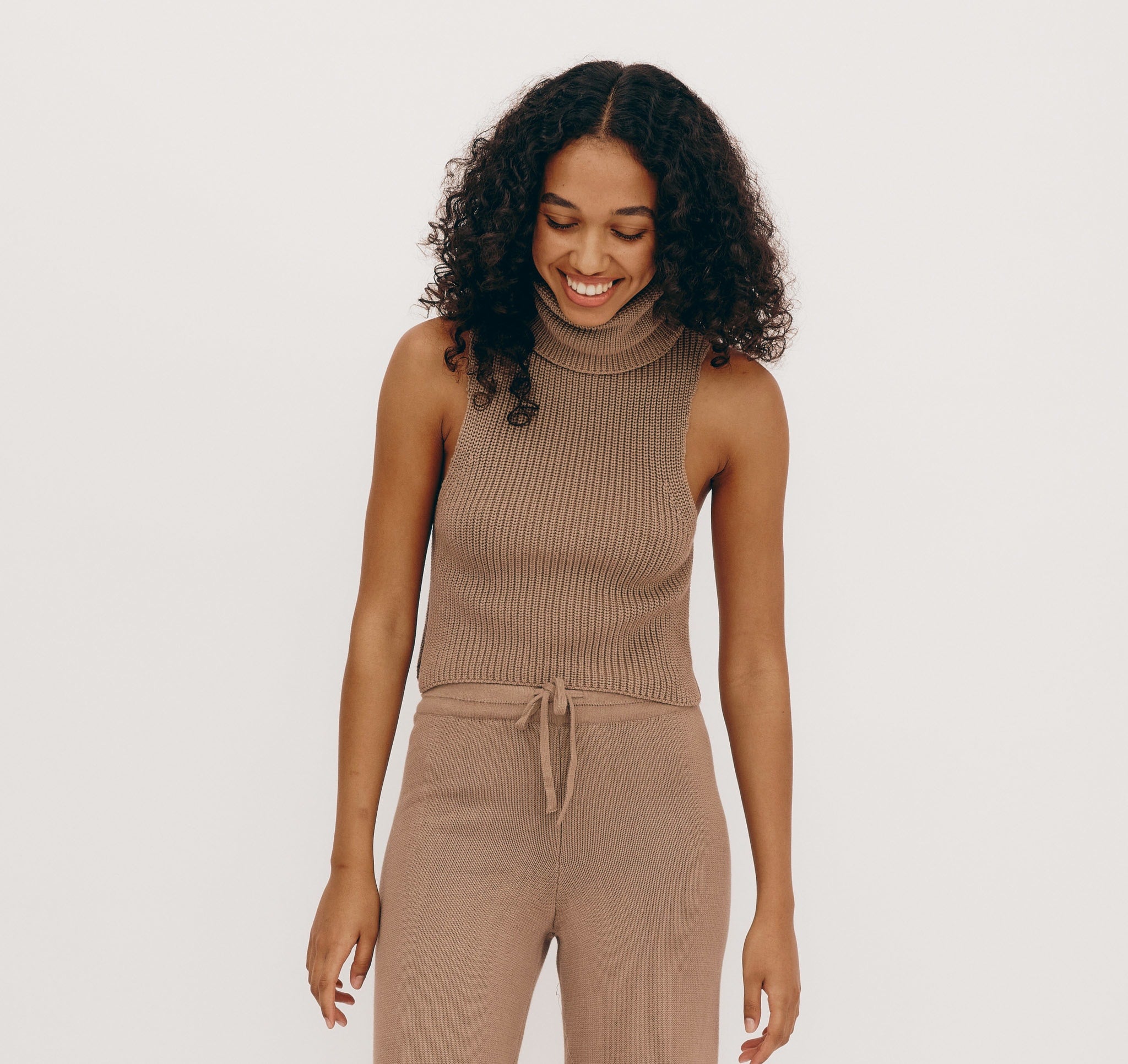 ORGANIC COTTON<br>True Knit Sleeveless Turtleneck