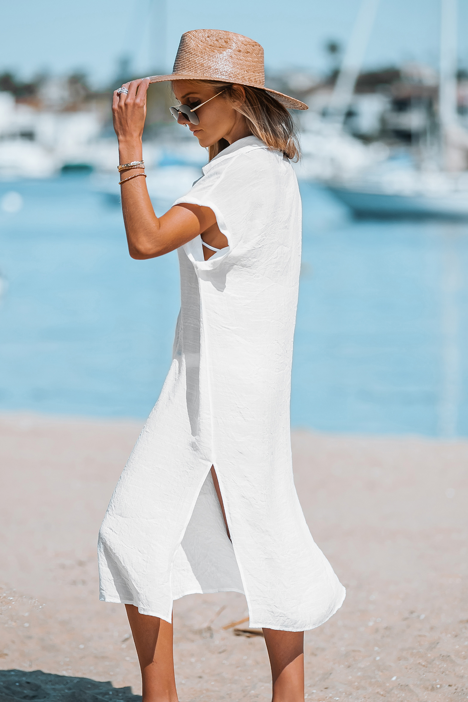 Robe cover up midi à boutons