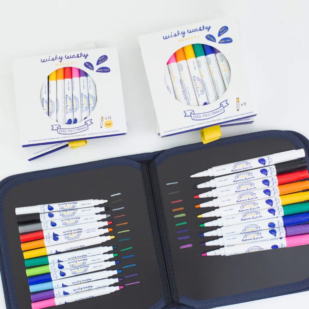 Jaq jaq bird uitwisbare mini viltstiften wishy washy - 12st