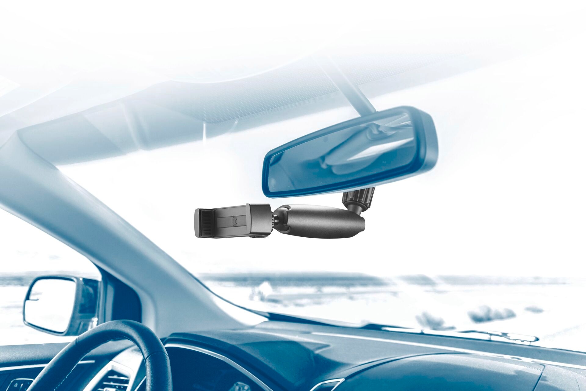 Cellularline Handy-Halterung »Spin Mirror Car Holder« zur Befestigung am Innenspiegel/Rückspiegel, 360 Grad drehbar