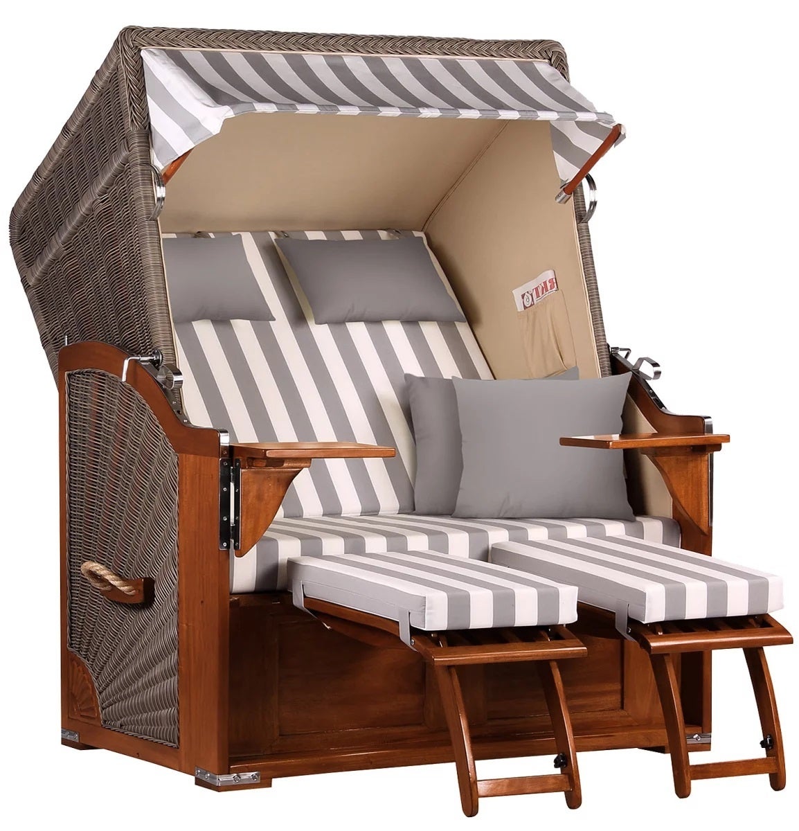 Strandstoel Nordstrand mahonie PE grijs design 513