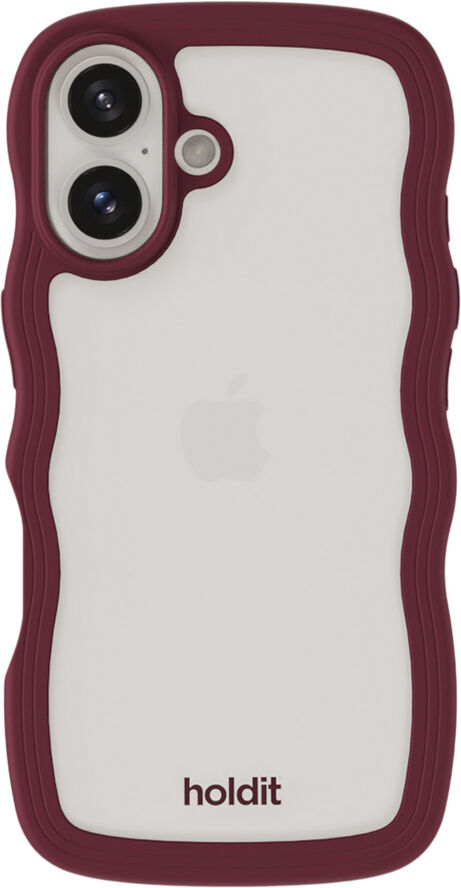 HoldIt Wavy Case iPhone 16 Rød