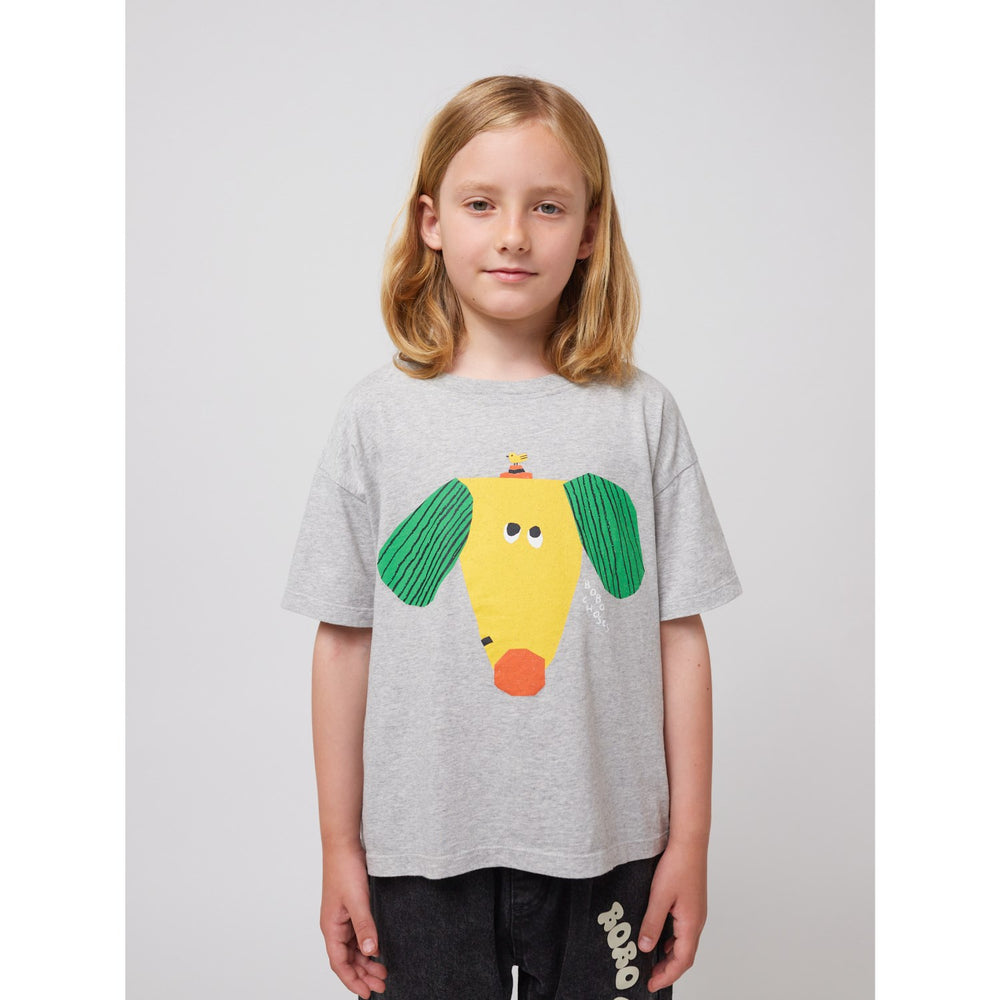 Køb Bobo Choses Heather Grey Happy Dog T-Shirt