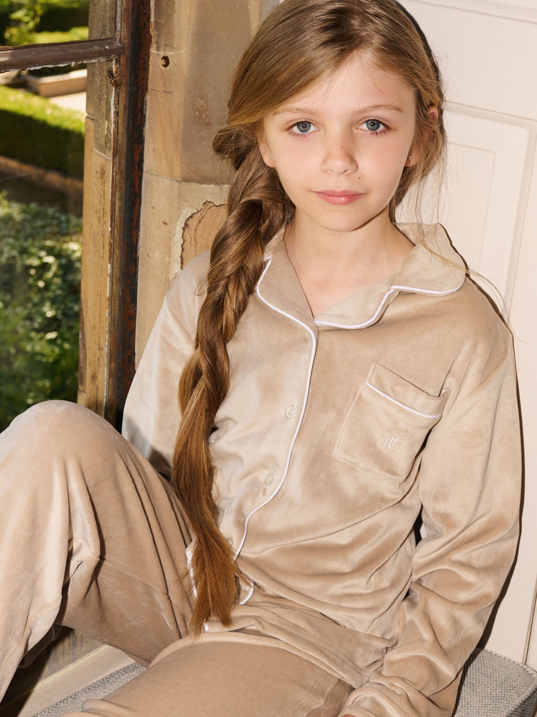 Natuurlijk - The Little Tailor Luxe kerstpyjama voor kinderen van zacht aanvoelend velours