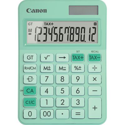 Calculatrice de bureau Canon LS-125KB - 12 chiffres - alimentation batterie et solaire - vert