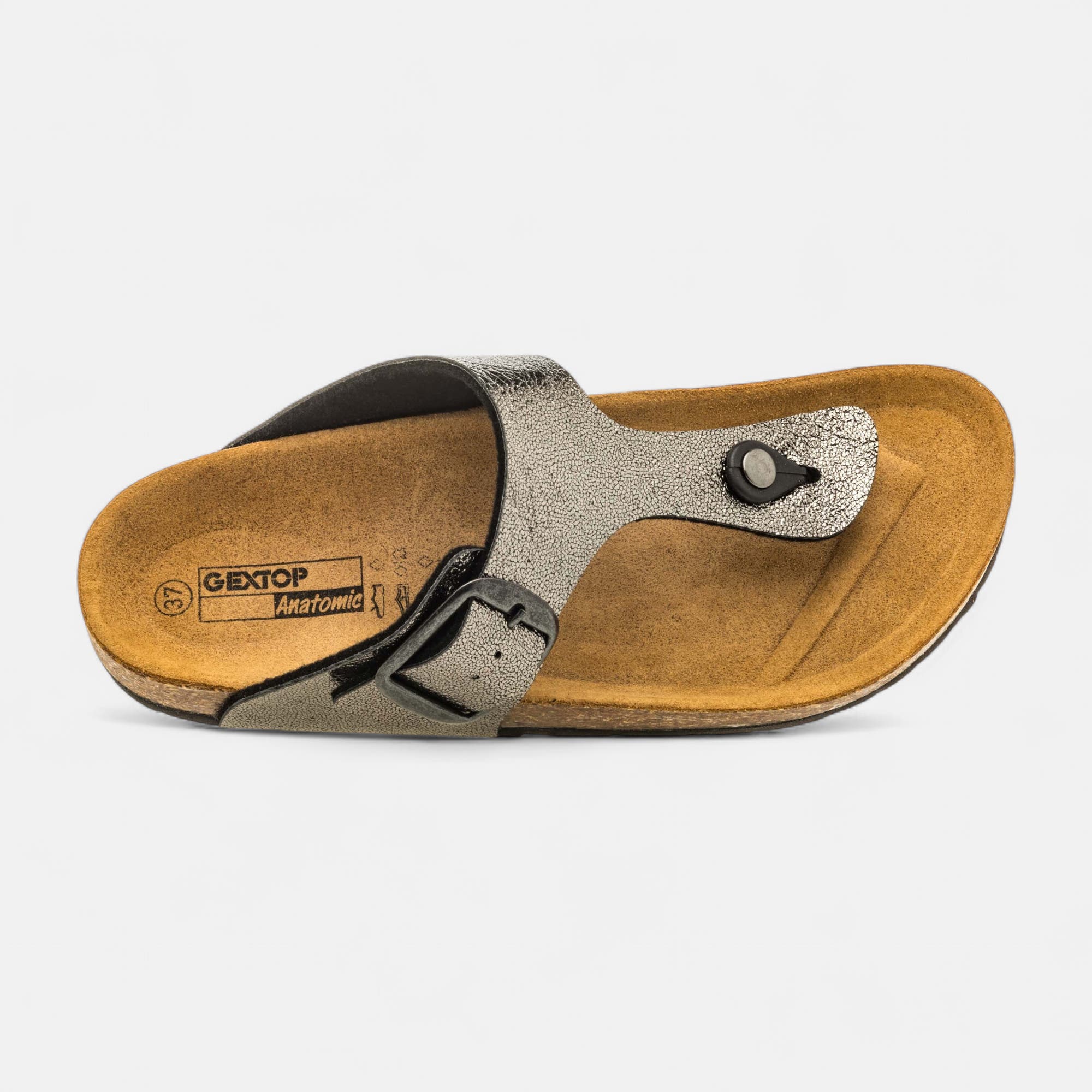 Mules semelle liège Femme plomb