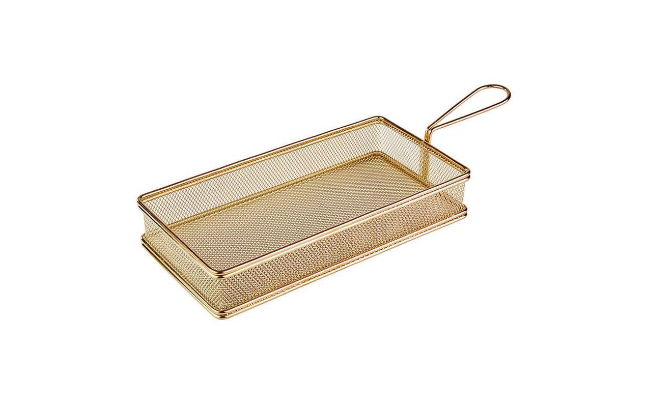 Servierkorb Pommes Frites 26 cm x 13 cm 1 Stück, GoldPommes Frites Servierkorb