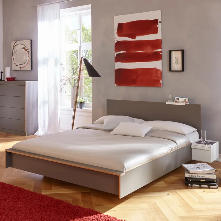 Müller Small Living - Flai Bett, Komforthöhe, 180 x 200 cm, CPL weiss