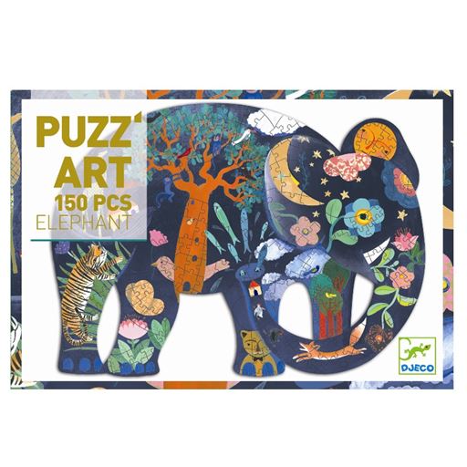 Djeco Elefant Puslespil Puzzart, 150 Brikker