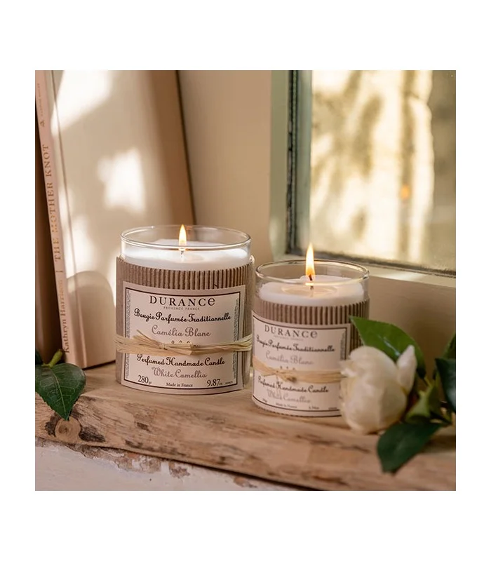 Grande bougie Camélia Blanc 280 gr