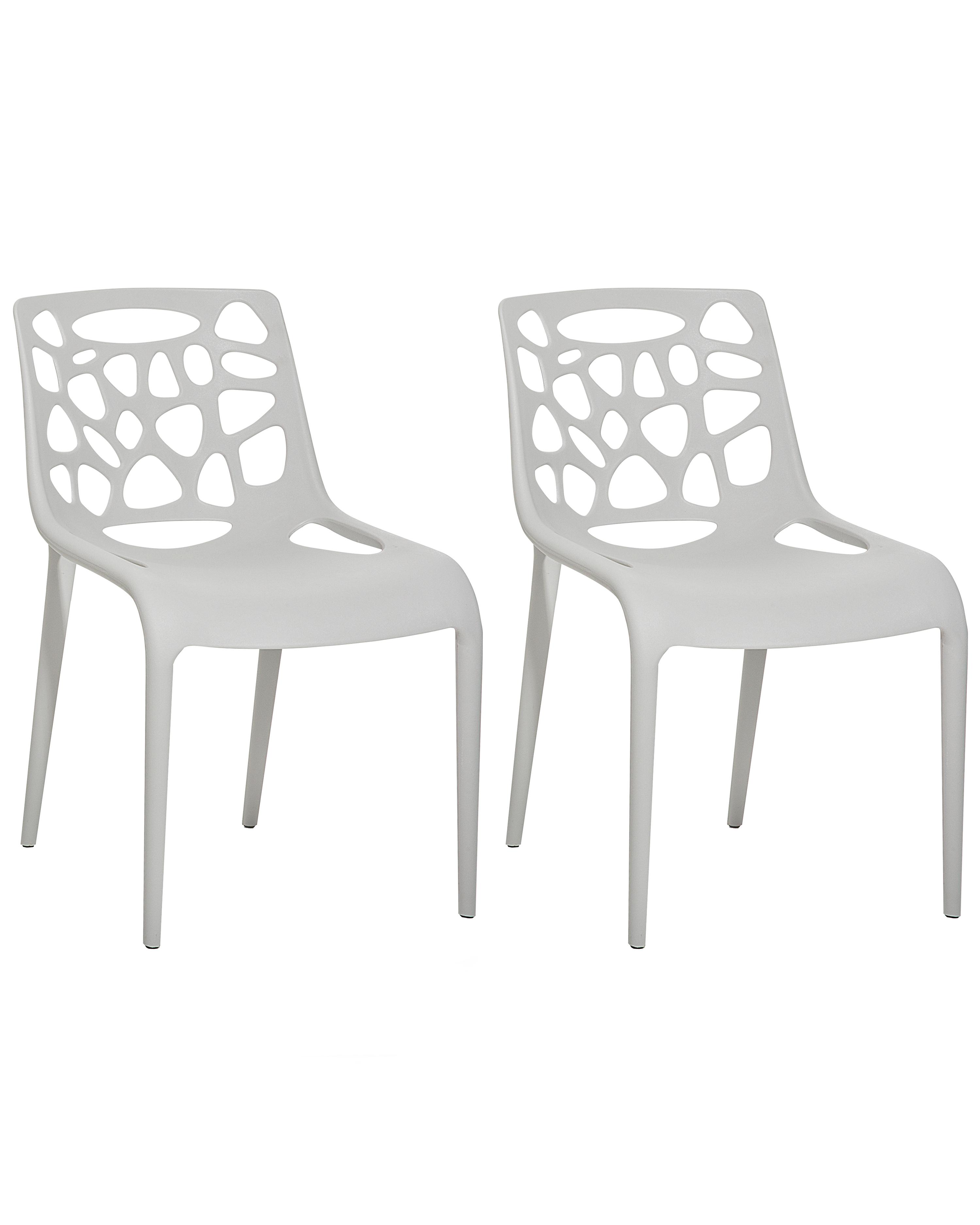 Set van 2 eetkamerstoelen MORGAN Synthetisch materiaal Grijs