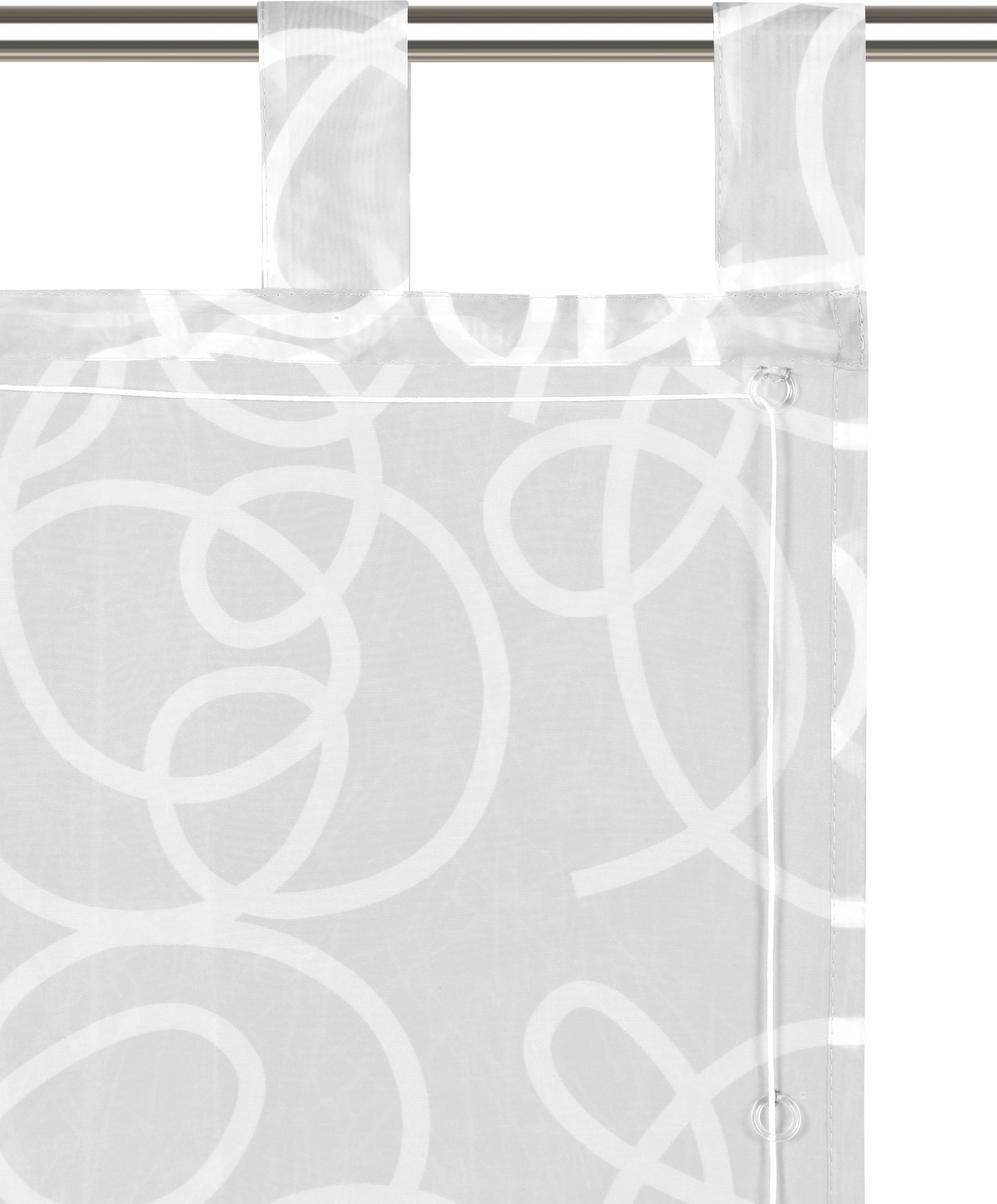 my home Raffrollo »Tanaro« mit Schlaufen Halbtransparent, Voile, Polyester