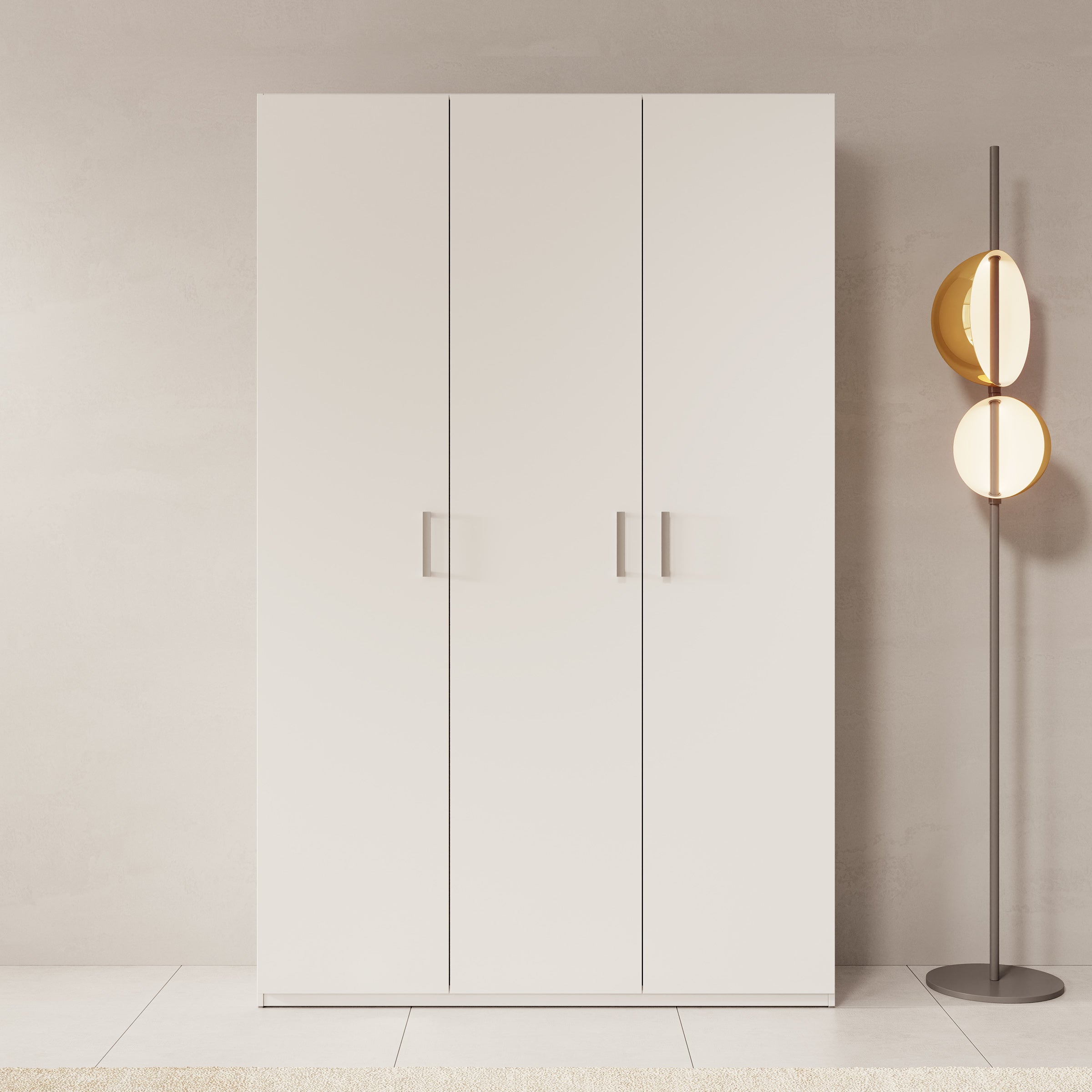 Havron - Kledingkast 3 deurs - Wit - 133x42x211 cm