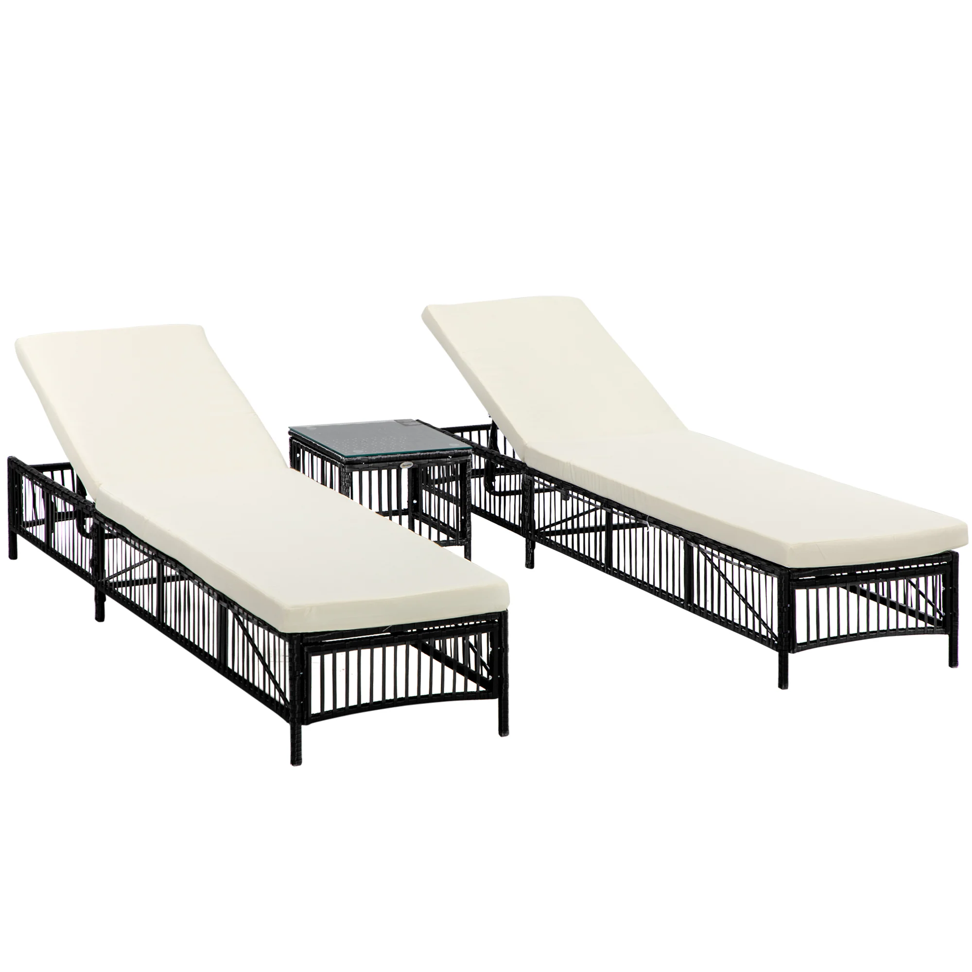 Conjunto de 2 espreguiçadeiras de jardim Outsunny