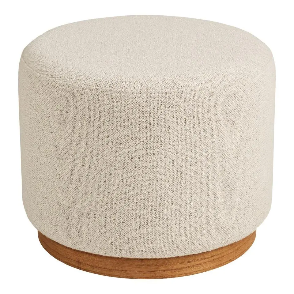 Hioshop Gry poef Ø50cm zandkleurig