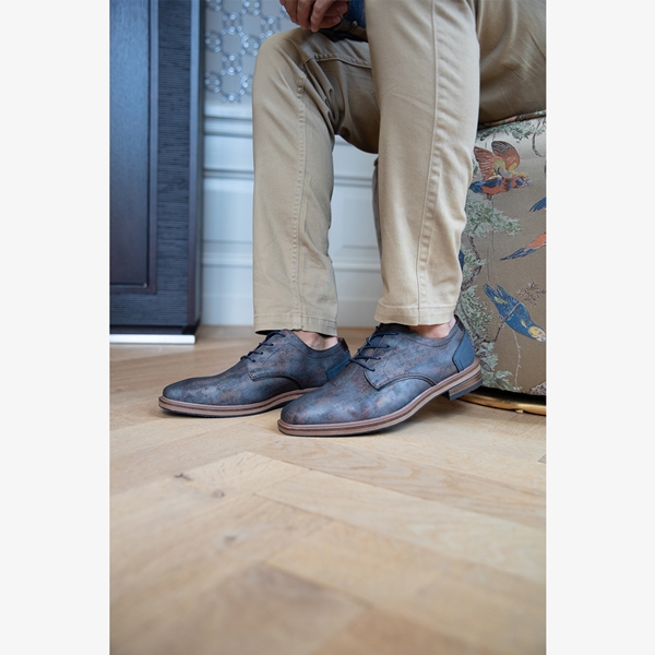 Emilio Salvatini heren veterschoenen blauw/bruin