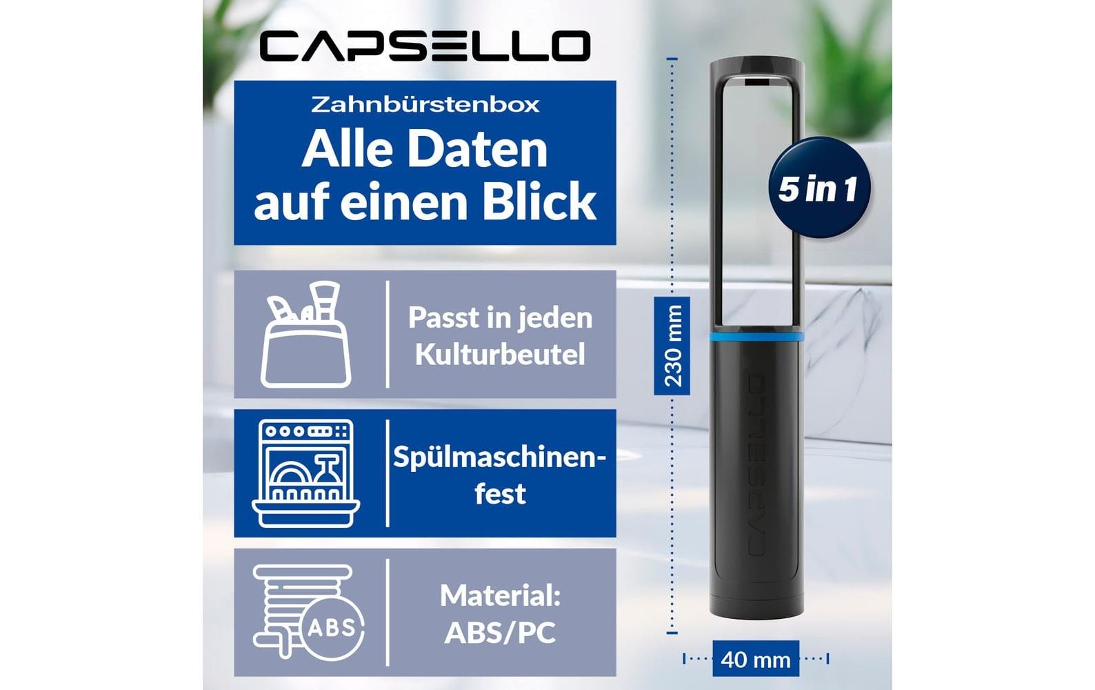 Zahnputzbecher Schwarz/TransparentZahnbürstenbox
