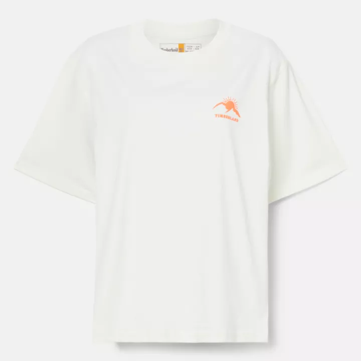 T-shirt à motif Hike Life pour femme en blanc